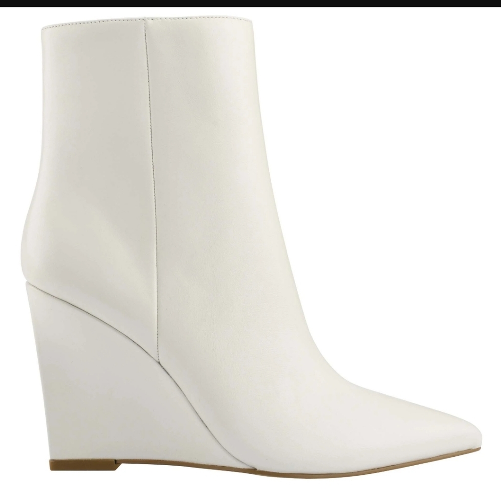 Marc Fisher White Wedge Boots